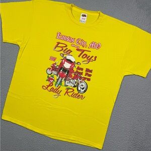Vintage y2k‎ motorcycle lady ride rally biker T-shirt